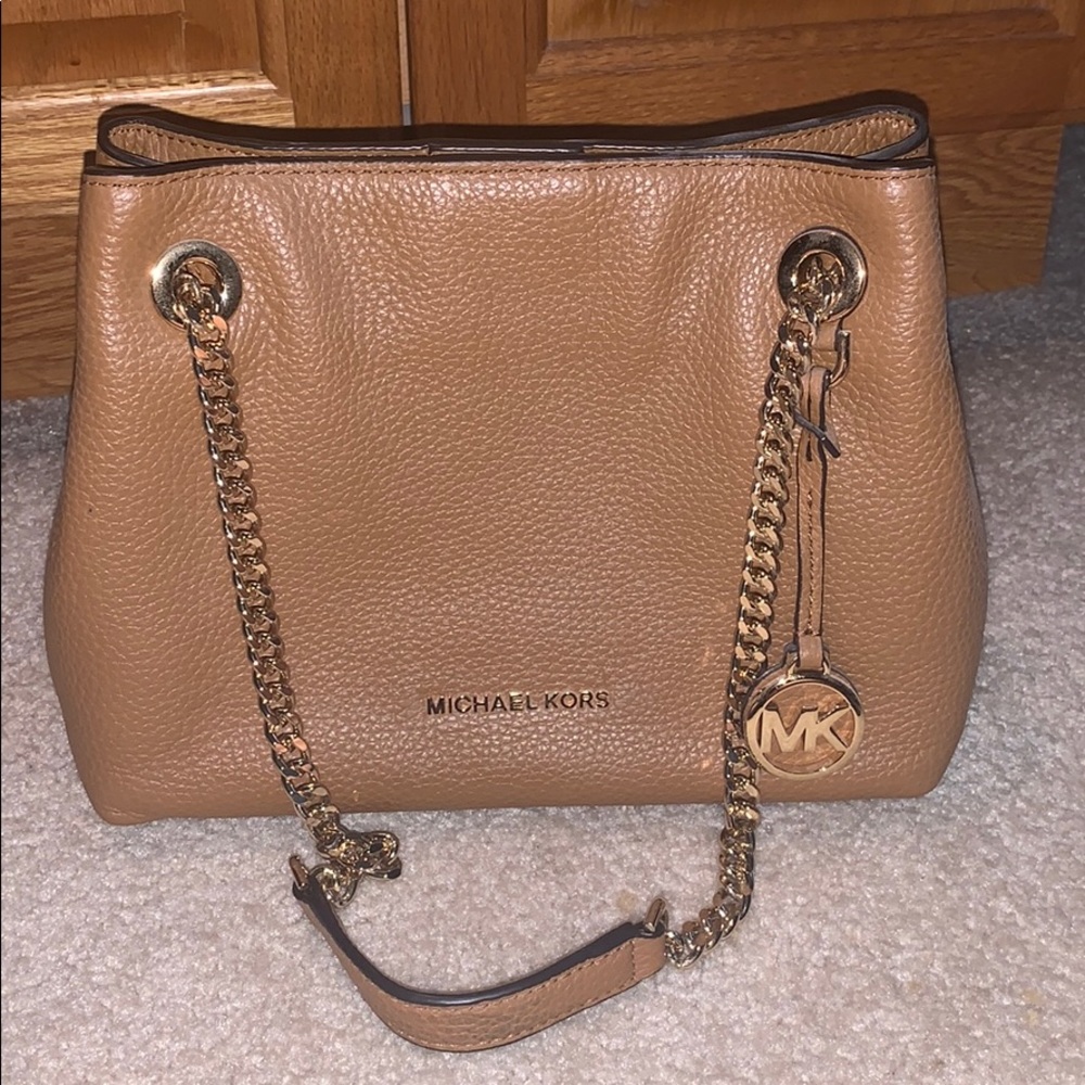 brown Michael Kors pocketbook